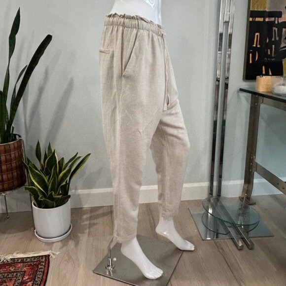 OYSHO Linen Blend Baggy Rise Pull On Pant - Picture 4 of 11